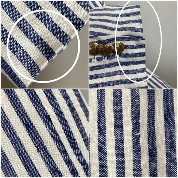 J. Crew Schoolboy Blazer Striped Blue White Linen Sz 2 Women Professional Preppy - Picture 10 of 16